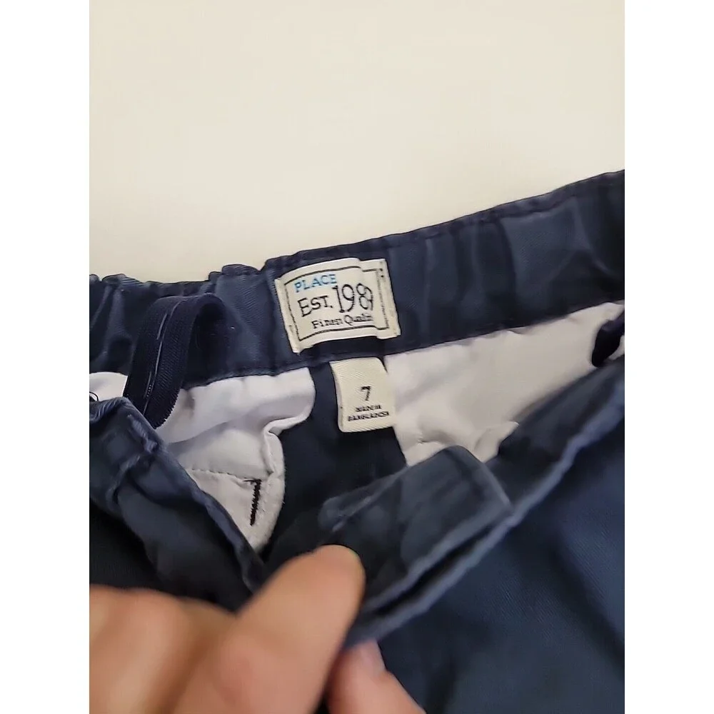Children's Place Boys Size 7 Navy Blue Uniform Shorts‎ Adjustable Waist School